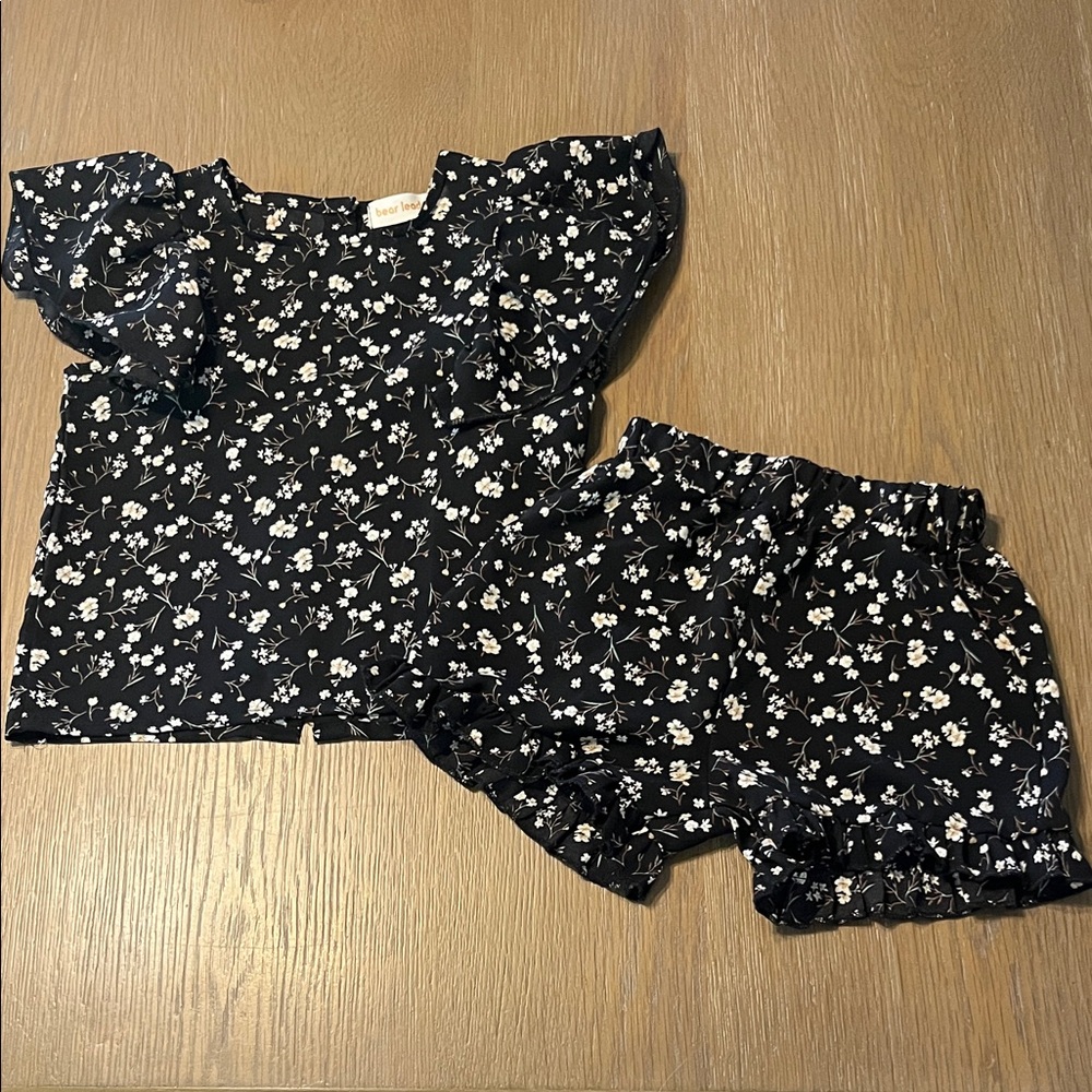 Floral Black 2-piece Set